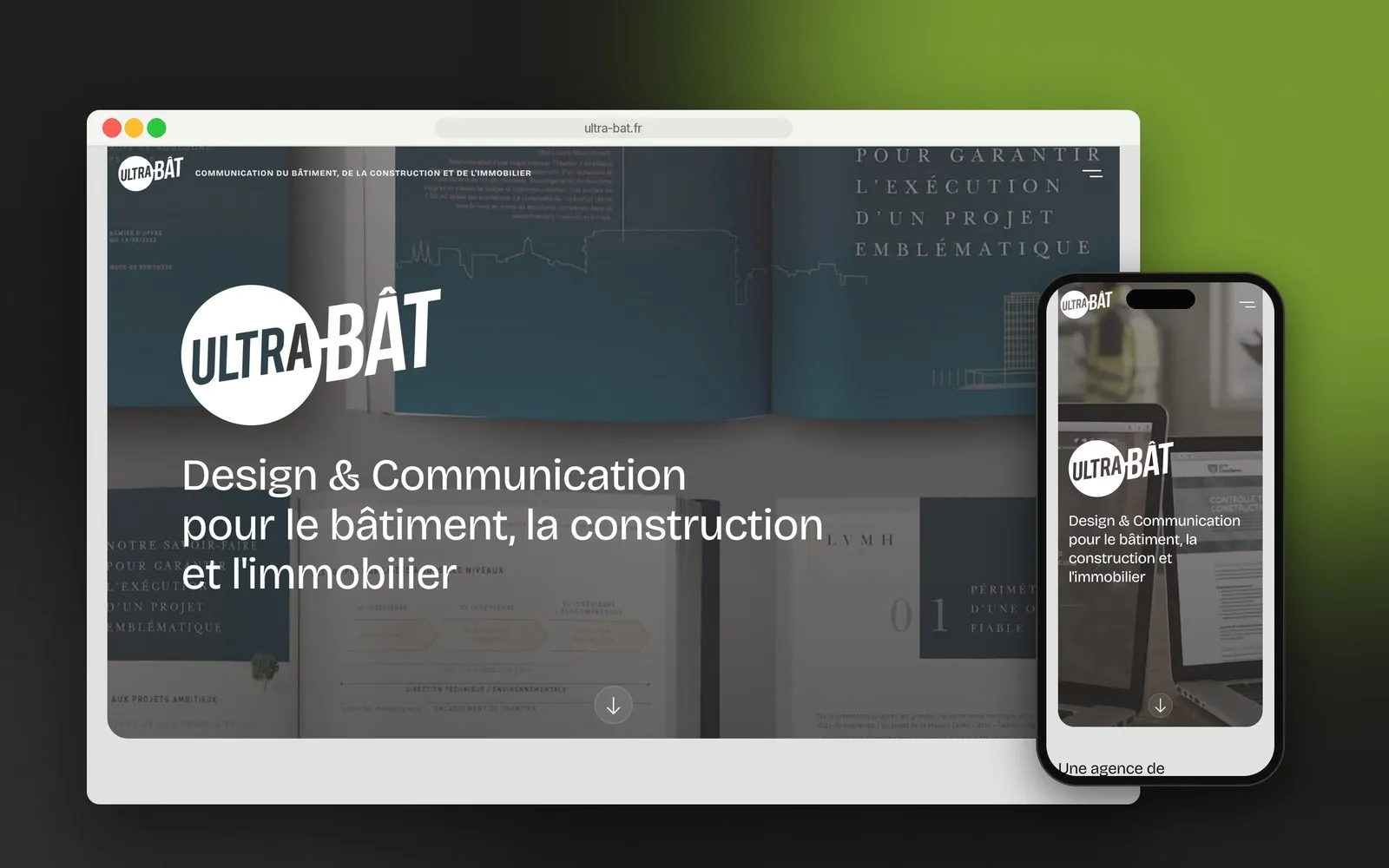 Le site Ultra·Bât sur ordinateur et sur mobile